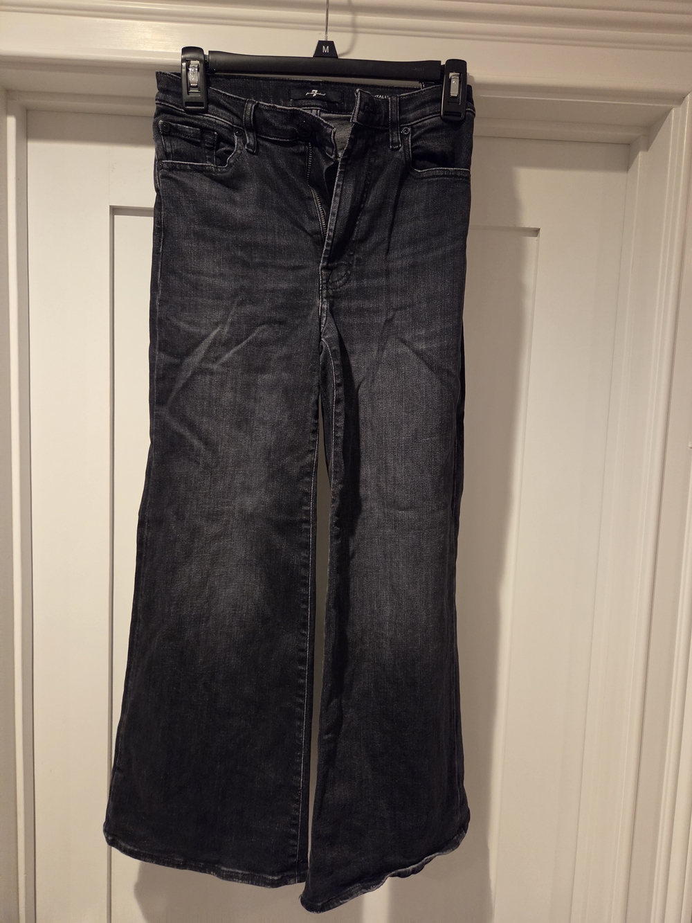 7 For All Mankind Black Wash Flare Jeans